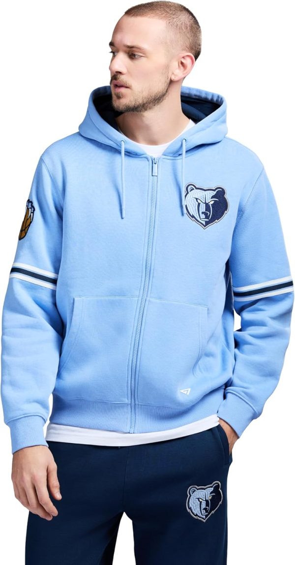 Men's X NBA Officially Licensed Long Sleeve Zip Up Hooded Fleece Sweatshirt