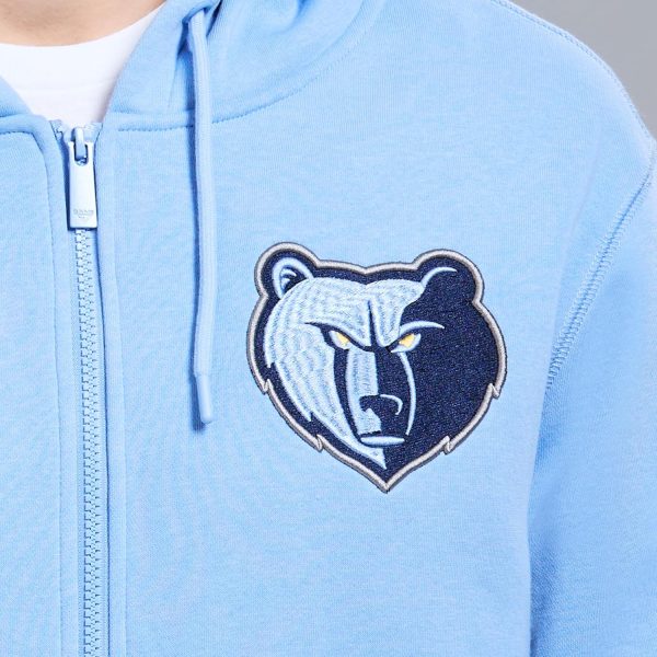 Men's X NBA Officially Licensed Long Sleeve Zip Up Hooded Fleece Sweatshirt - Image 5