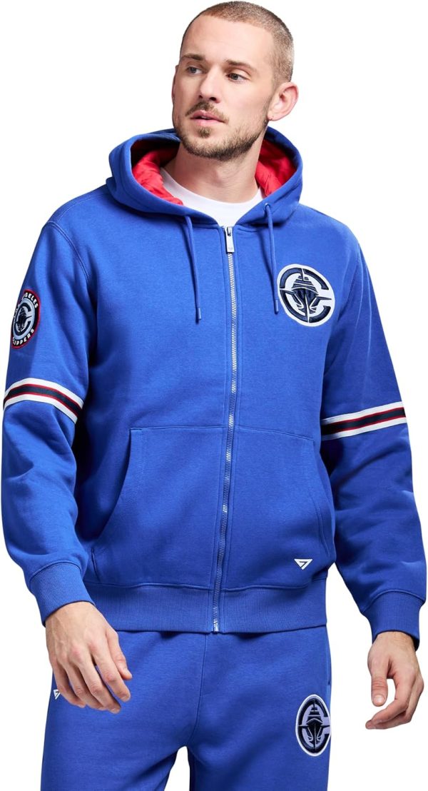 Men's X NBA Officially Licensed Long Sleeve Zip Up Hooded Fleece Sweatshirt - Image 7