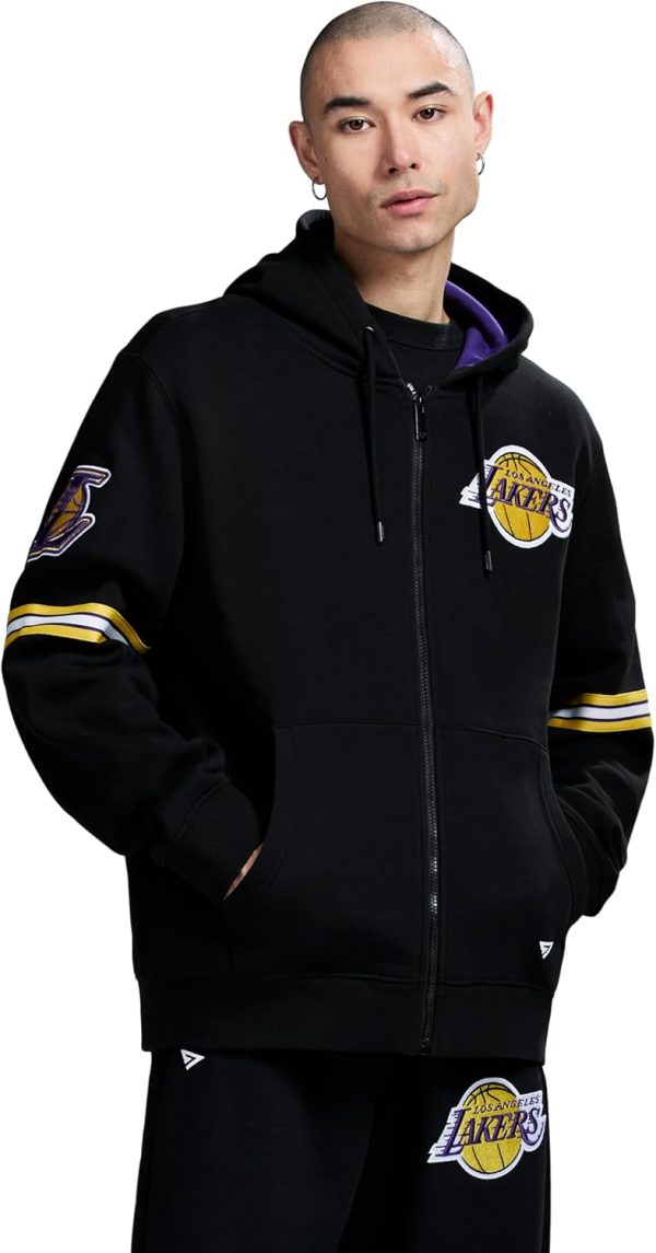 Men's X NBA Officially Licensed Long Sleeve Zip Up Hooded Fleece Sweatshirt - Image 37