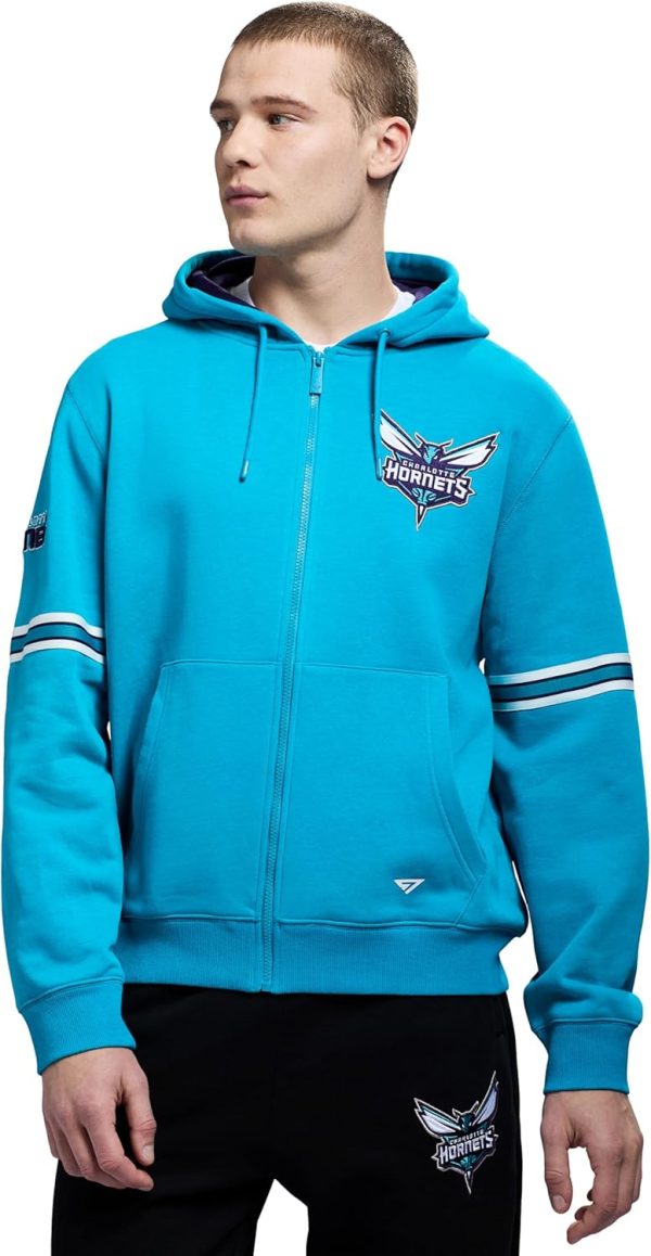 Men's X NBA Officially Licensed Long Sleeve Zip Up Hooded Fleece Sweatshirt - Image 49