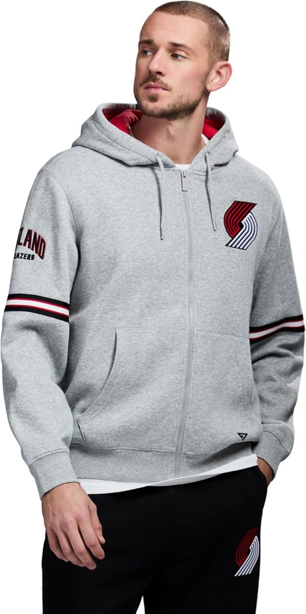 Men's X NBA Officially Licensed Long Sleeve Zip Up Hooded Fleece Sweatshirt - Image 61