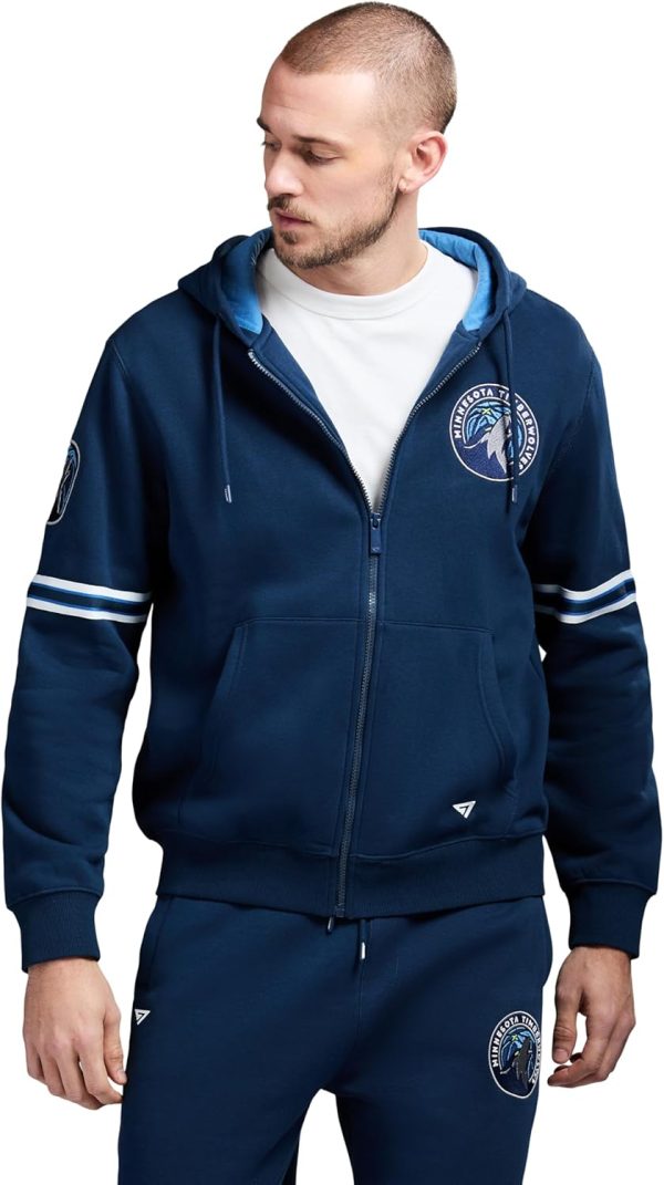 Men's X NBA Officially Licensed Long Sleeve Zip Up Hooded Fleece Sweatshirt - Image 91