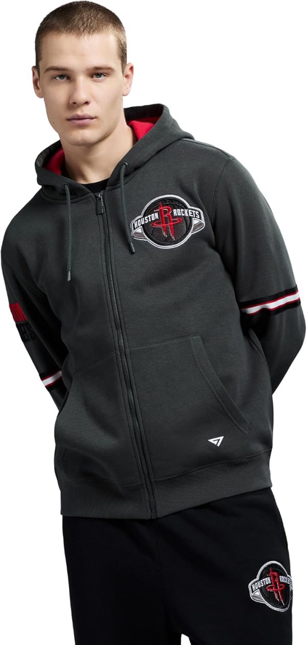 Men's X NBA Officially Licensed Long Sleeve Zip Up Hooded Fleece Sweatshirt - Image 109