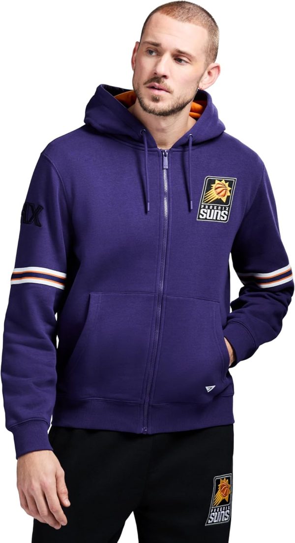 Men's X NBA Officially Licensed Long Sleeve Zip Up Hooded Fleece Sweatshirt - Image 163