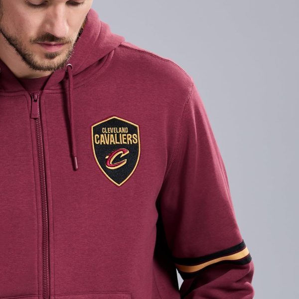 Men's X NBA Officially Licensed Long Sleeve Zip Up Hooded Fleece Sweatshirt - Image 6