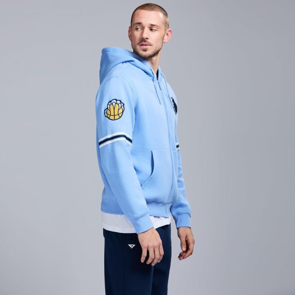 Men's X NBA Officially Licensed Long Sleeve Zip Up Hooded Fleece Sweatshirt - Image 8