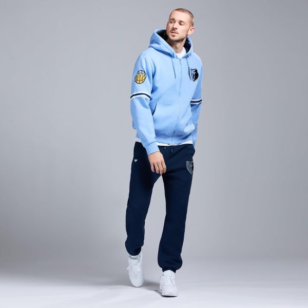 Men's X NBA Officially Licensed Long Sleeve Zip Up Hooded Fleece Sweatshirt - Image 10