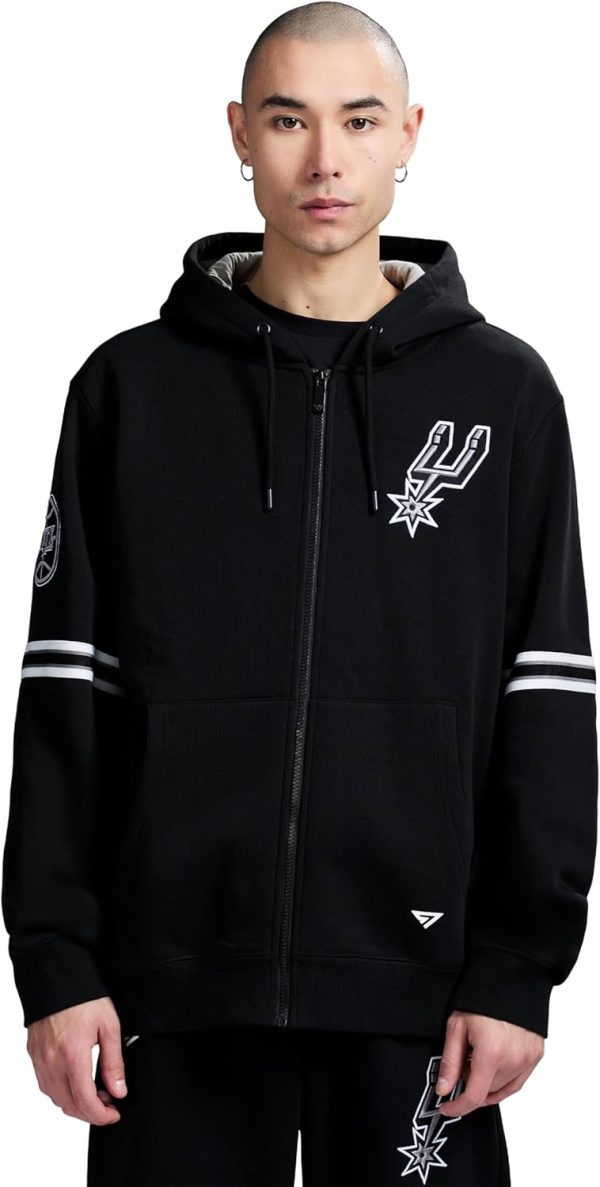 Men's X NBA Officially Licensed Long Sleeve Zip Up Hooded Fleece Sweatshirt - Image 19