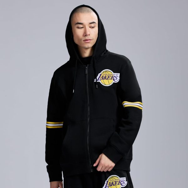 Men's X NBA Officially Licensed Long Sleeve Zip Up Hooded Fleece Sweatshirt - Image 47