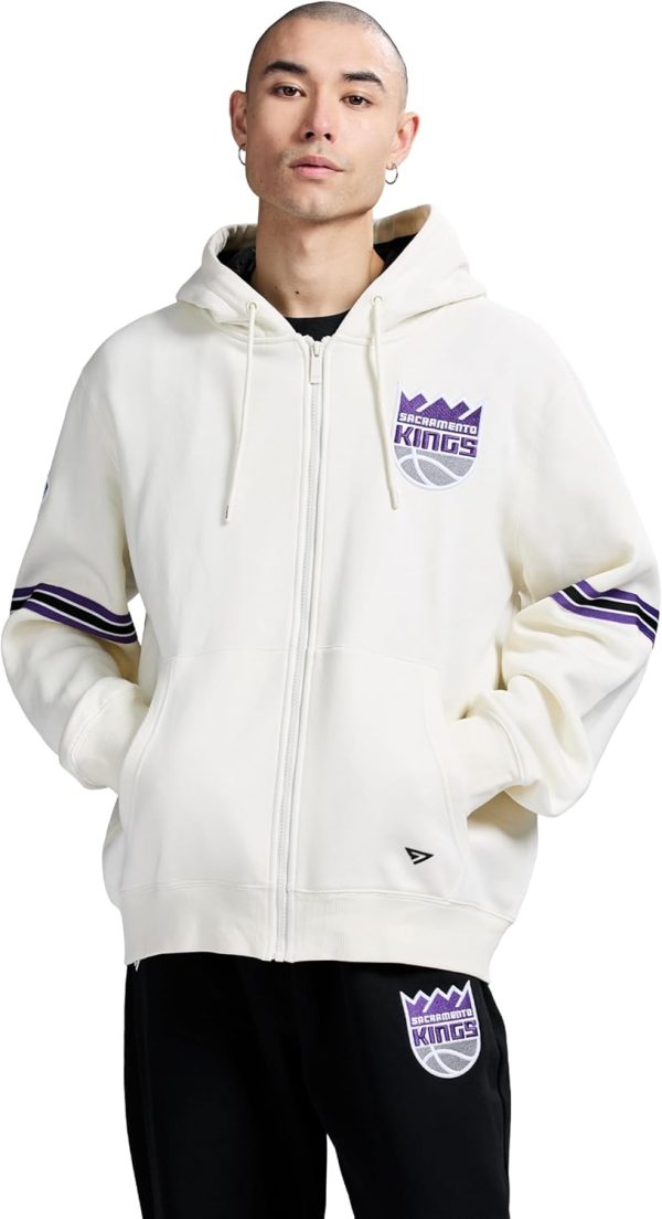 Men's X NBA Officially Licensed Long Sleeve Zip Up Hooded Fleece Sweatshirt - Image 49