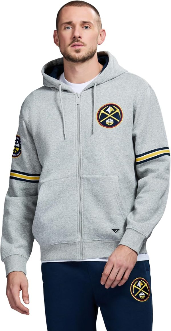 Men's X NBA Officially Licensed Long Sleeve Zip Up Hooded Fleece Sweatshirt - Image 133