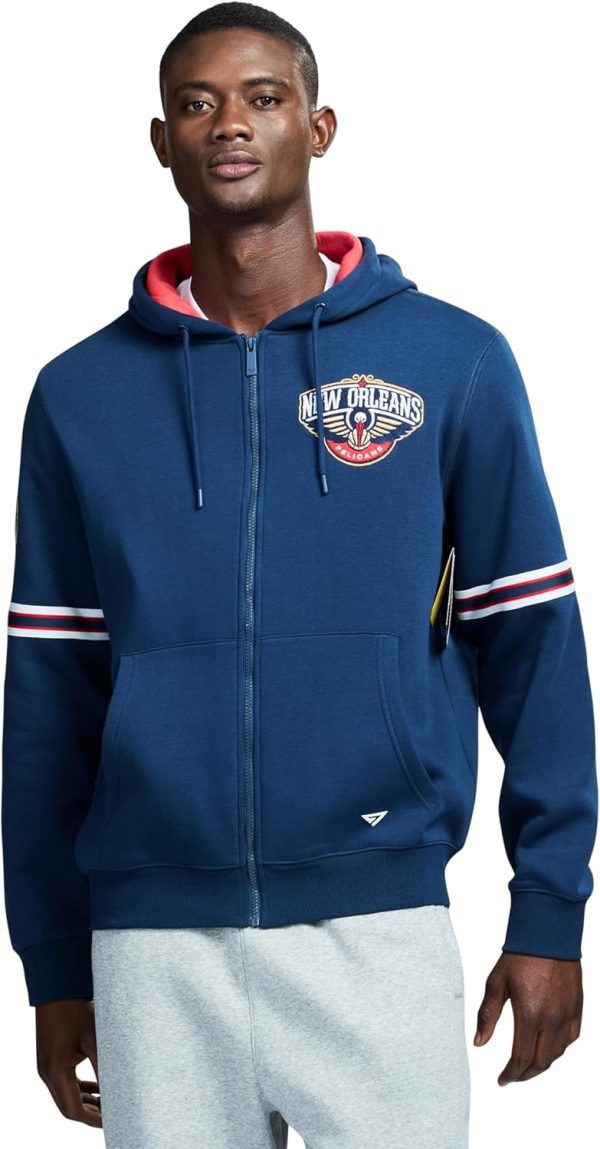 Men's X NBA Officially Licensed Long Sleeve Zip Up Hooded Fleece Sweatshirt - Image 139