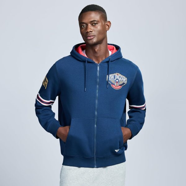 Men's X NBA Officially Licensed Long Sleeve Zip Up Hooded Fleece Sweatshirt - Image 143