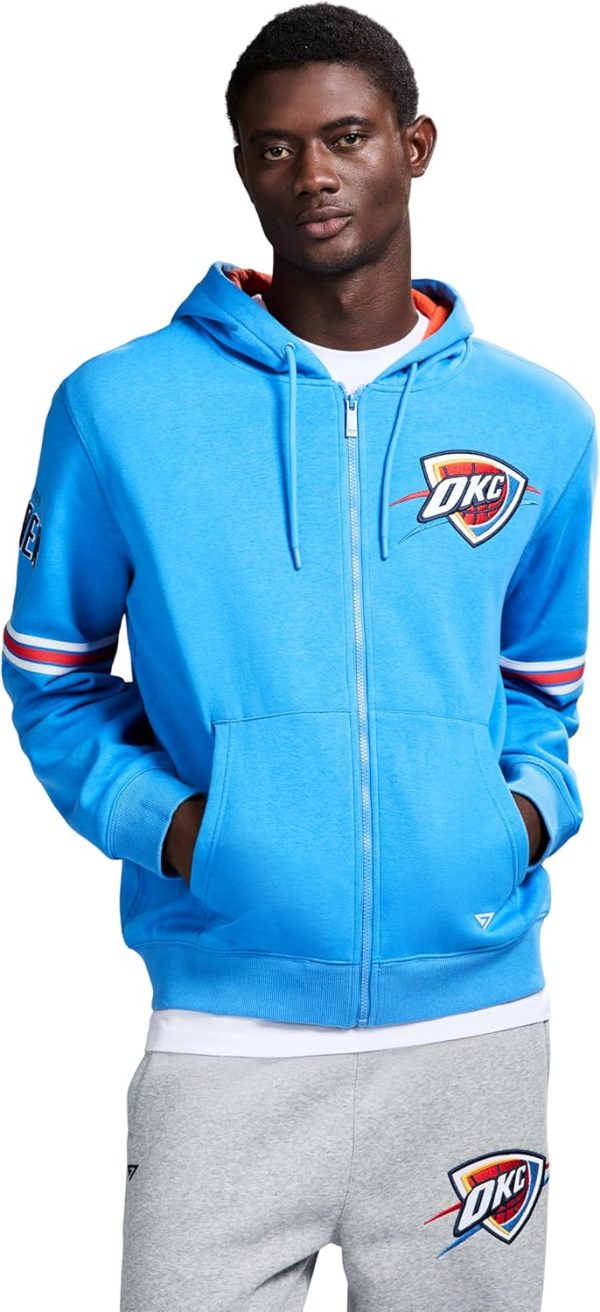 Men's X NBA Officially Licensed Long Sleeve Zip Up Hooded Fleece Sweatshirt - Image 151